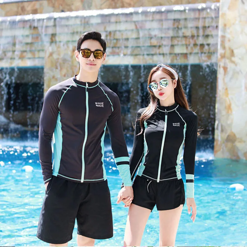 2019 новые корейские стильные Лоскутные парные гидрокостюмы для влюбленных на