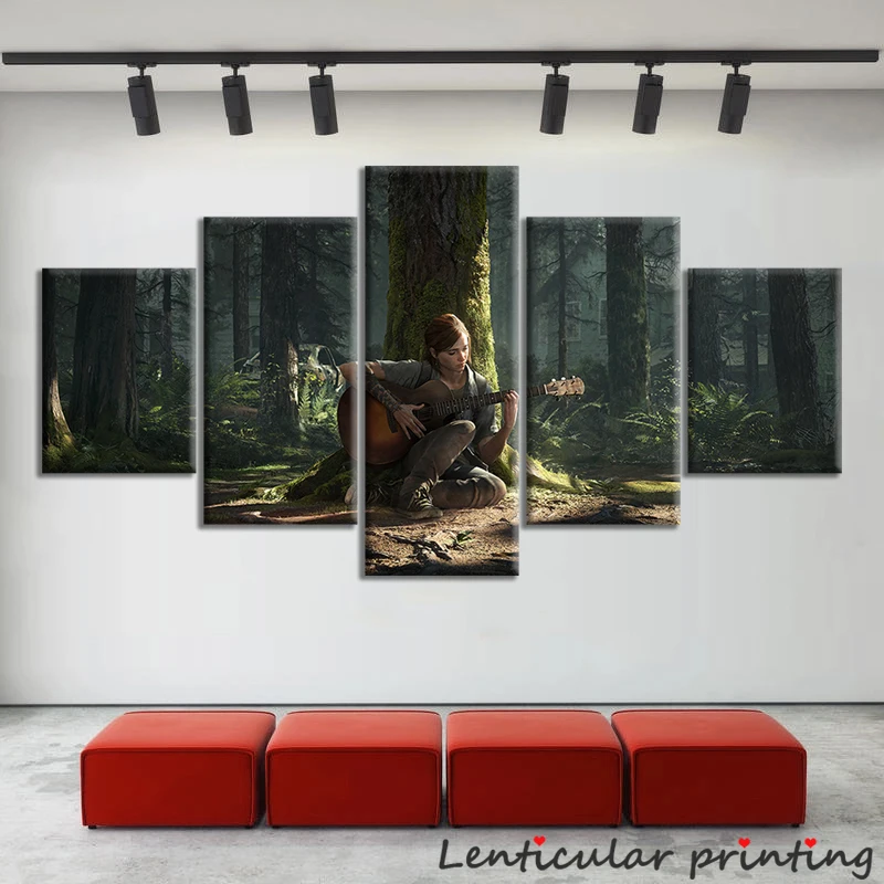 

Video Game The Last of Us Elile Playing The Guitar Poster Home Decor Wall Paintings Zombie Survival Horror Action Canvas