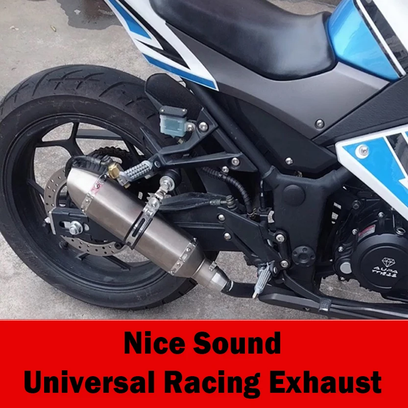 Выхлопная труба для мотоцикла универсальный лазерный логотип гоночная