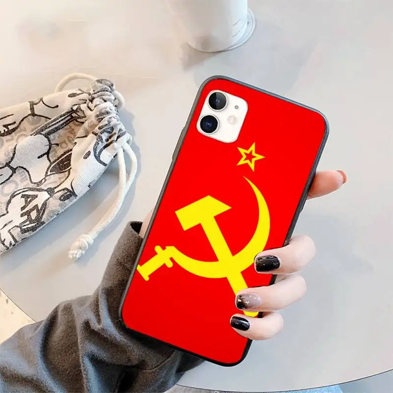 

Soviet Union USSR Grunge Flag Painted Phone Case for iPhone 11 12 pro XS MAX 8 7 6 6S Plus X 5S SE 2020 XR mini