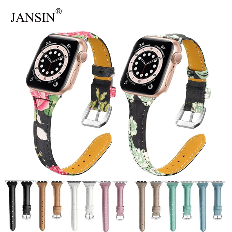 Кожаный ремешок JNASIN для Apple watch 42 мм 38 40 44 браслет из натуральной кожи iwatch series 6 SE 5 4