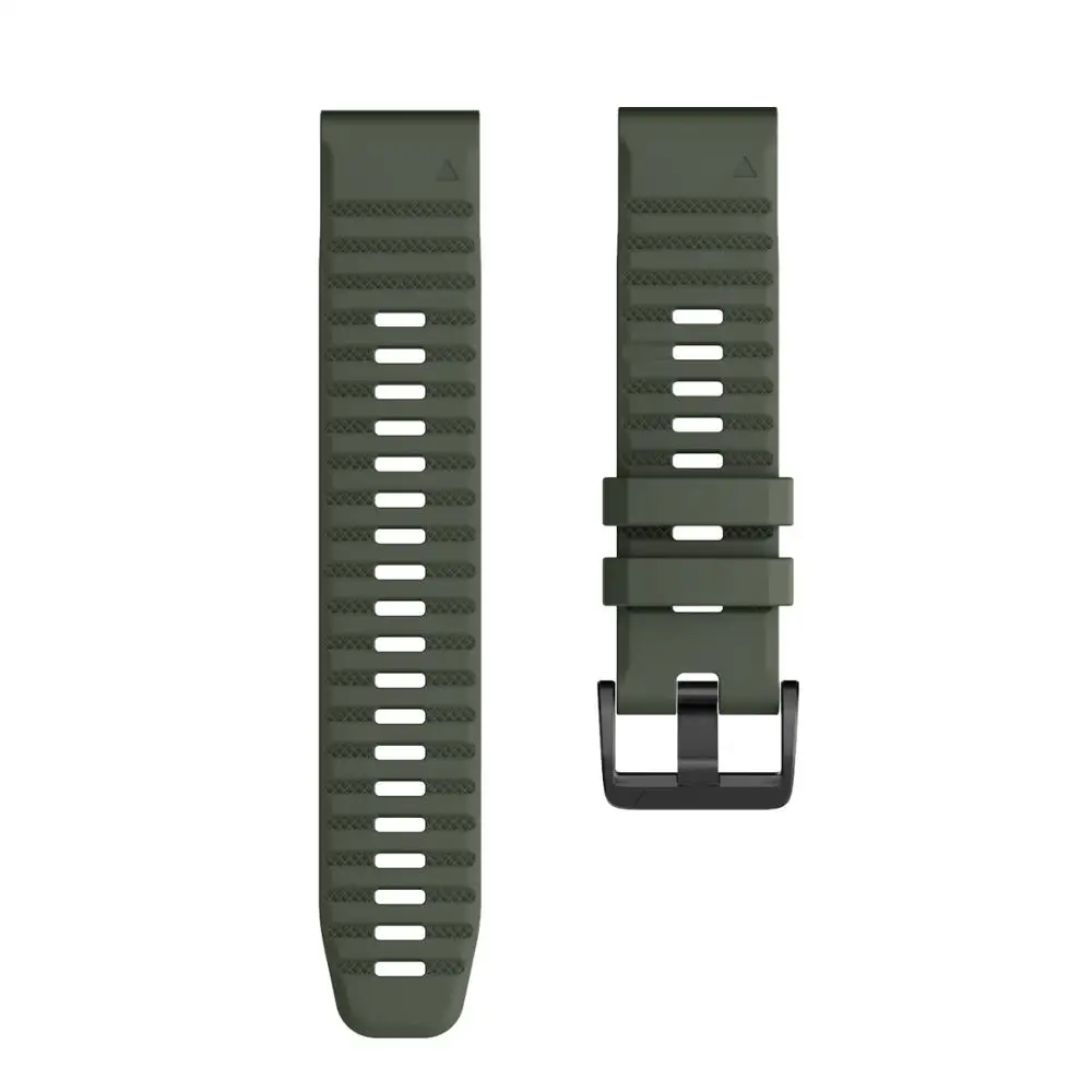 26 мм 22 мм ремешок для смарт-часов Garmin Fenix 6X/6X Pro/5X/3 мягкий силиконовый ремешок с быстрой регулировкой для Garmin Fenix 6/6 pro/5/5 Plus Аксессуары - Цвет ремешка: Army Green