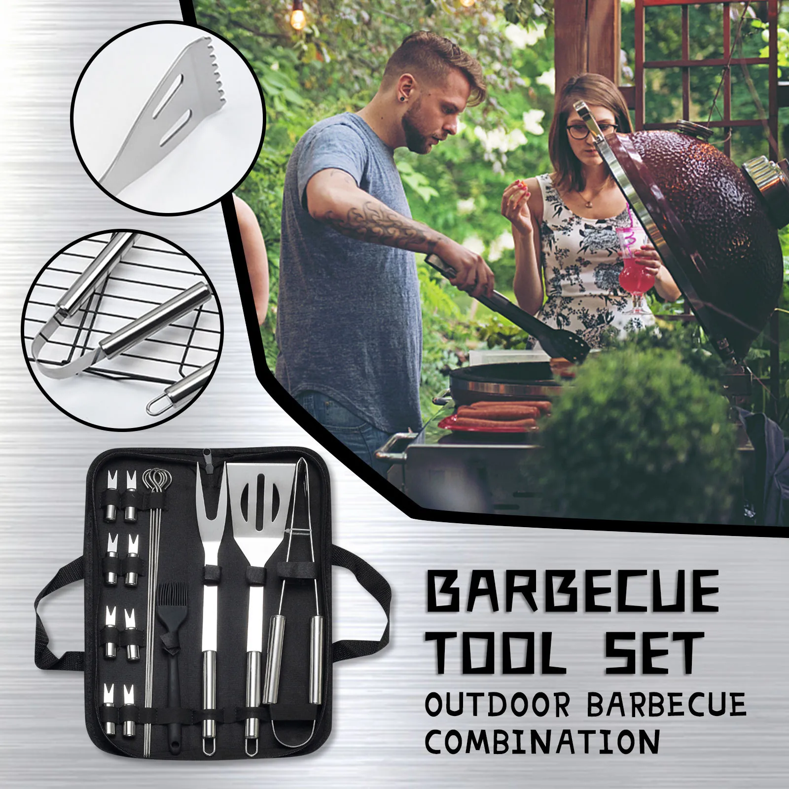 6pc инструмент для барбекю комплект Нержавеющая сталь Кемпинг гриль на открытом