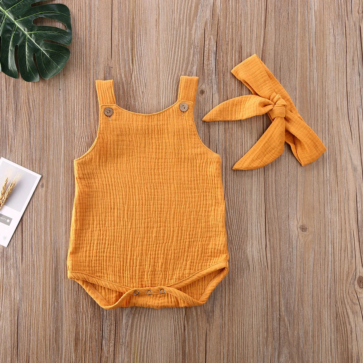

0-24M Toddler Infant Baby Girls Boys Playsuit Clothes Set Little Baby Sleeveless Bodysuit Solid Jumpsuit Summer Sunsuit Outfits