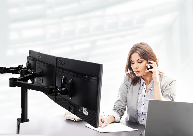 Desktop Clamping Full Motion 10-30 inch Triple Monitor Holder 360 Degree Three LED LCD Mount Arm Bracket 10kgs Per | Электроника