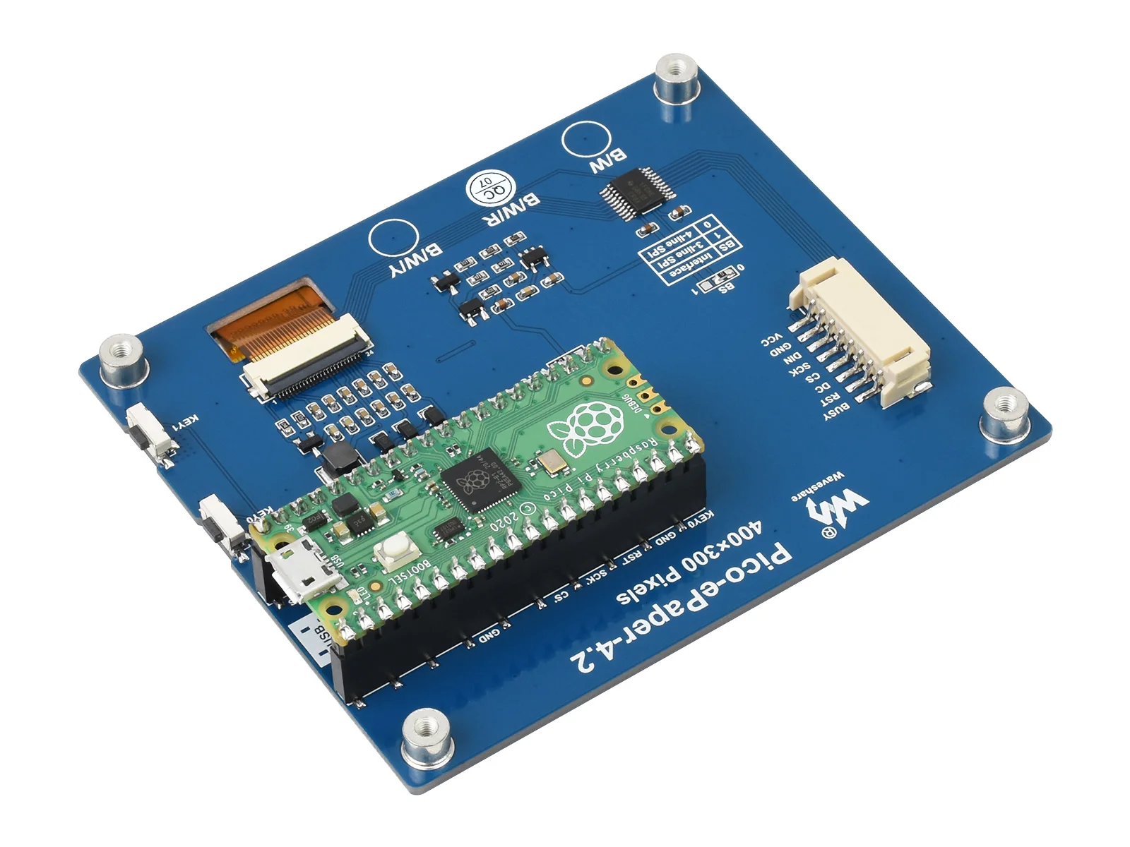 Pico-e Paper-4.2-B 2 5-дюймовый модуль дисплея E-Ink (B) для RPi Pico 4 × 300 пикселей