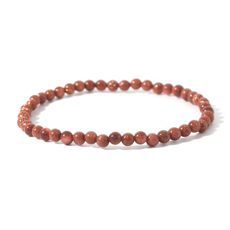 

4mm Sandstone Beaded Mini Bracelet Yoga Spiritual Energy Bangle Female Fashion Classic Jewelry