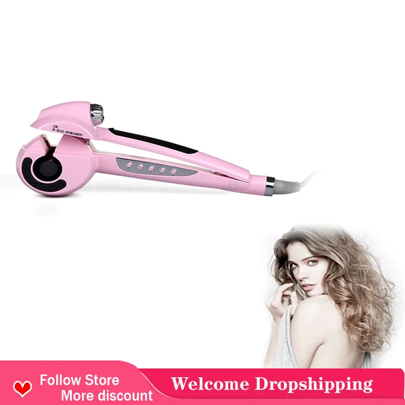 

2022 Automatic Curling Iron Steam Auto Hair Curler Rotating Hair Crimping Iron Curling Tongs With Lcd Display Curler