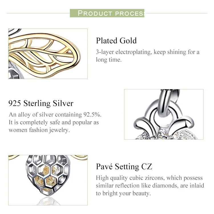 Подвеска из серебра 925 пробы с фианитами для браслета | Украшения и аксессуары