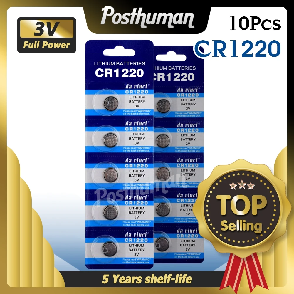 Кнопочная батарея postuman CR1220 10 шт. 3 в литиевая для монет CR 1220 ECR1220 LM1220 KCR1220 DL1220