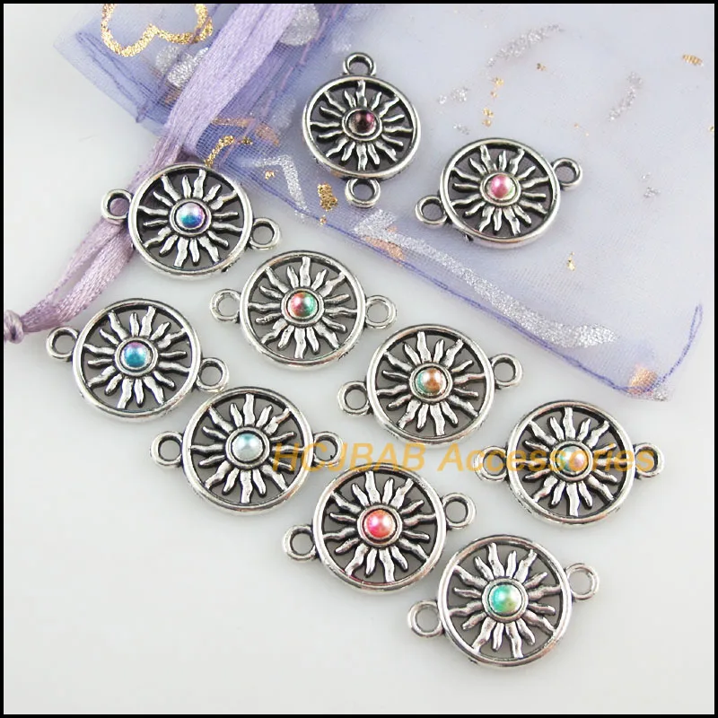 20 новых круглых шармов Смешанные акриловые подвески в виде подсолнухов