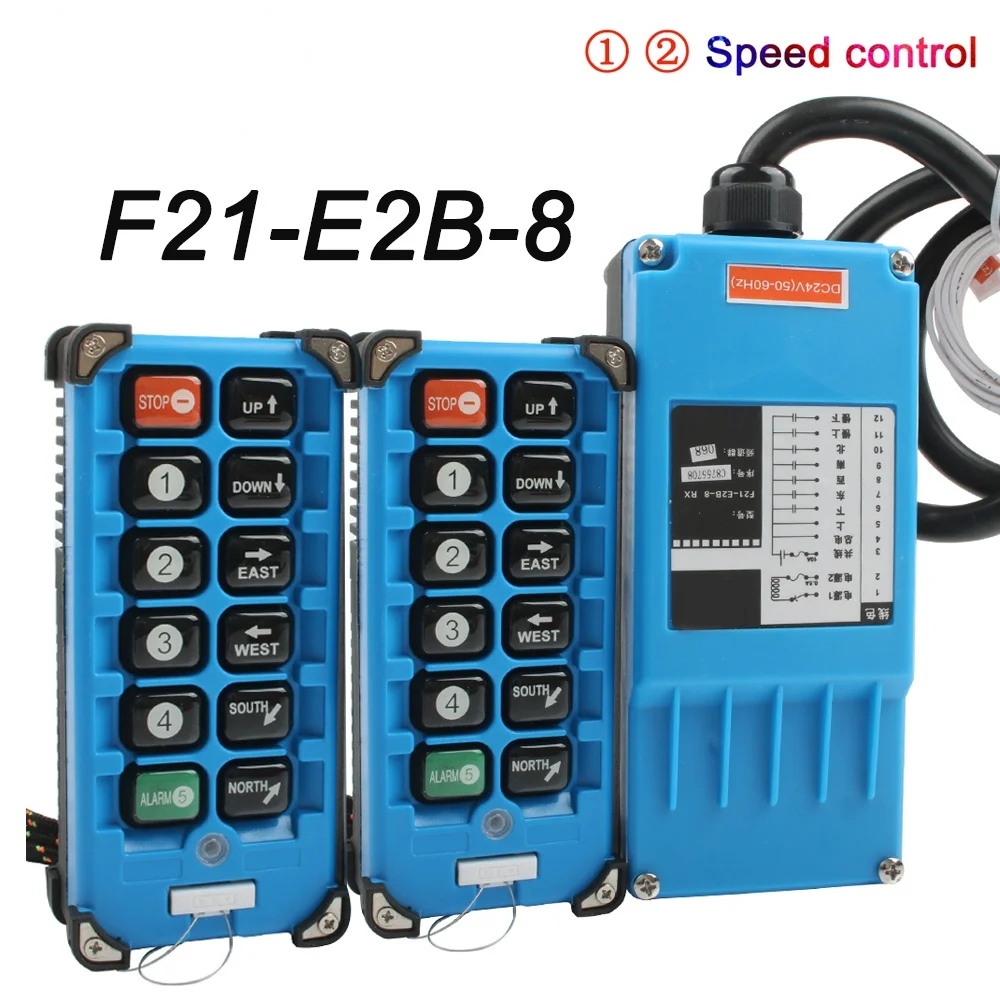 

F21-E2B-8 industrial remote controller switches 8 Channels keys Direction button Hoist Crane 220V 380V 110V 12V 24V Two speed