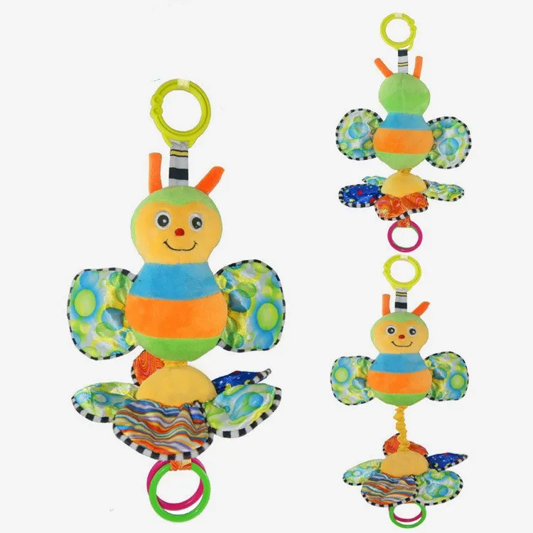 Мультяшные детские погремушки-животные мягкие плюшевые игрушки-пчелки с солнцем