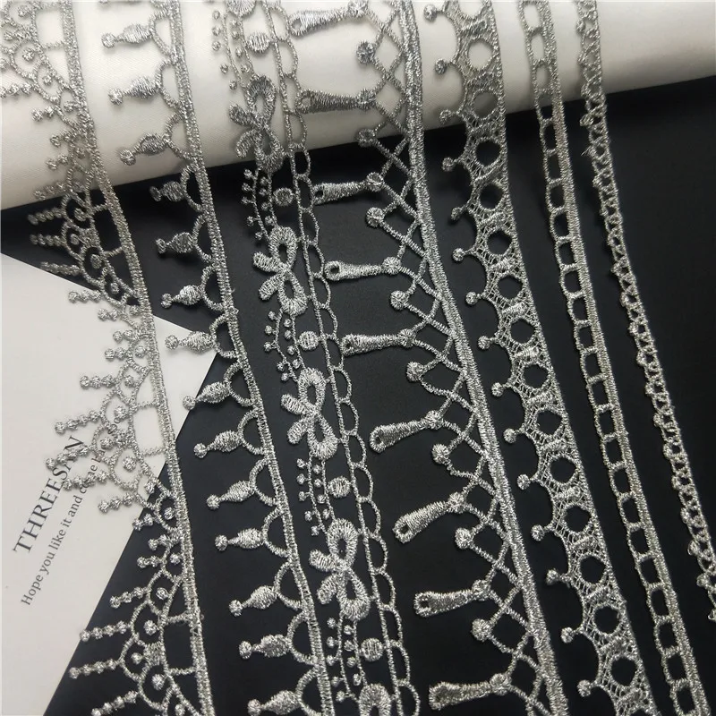 10Y горячая Распродажа серебряная кружевная маленькая лента аксессуары для