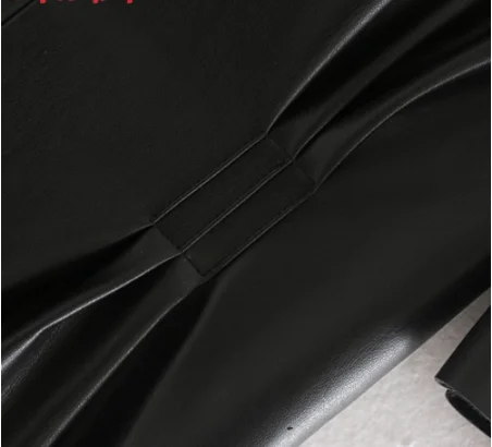 Женское черное платье из искусственной кожи винтажное с коротким рукавом 2019 на