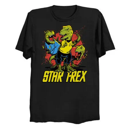 Футболка с принтом Звезда и Рекс Star Trek динозавр ТВ фильм фан арта забавные