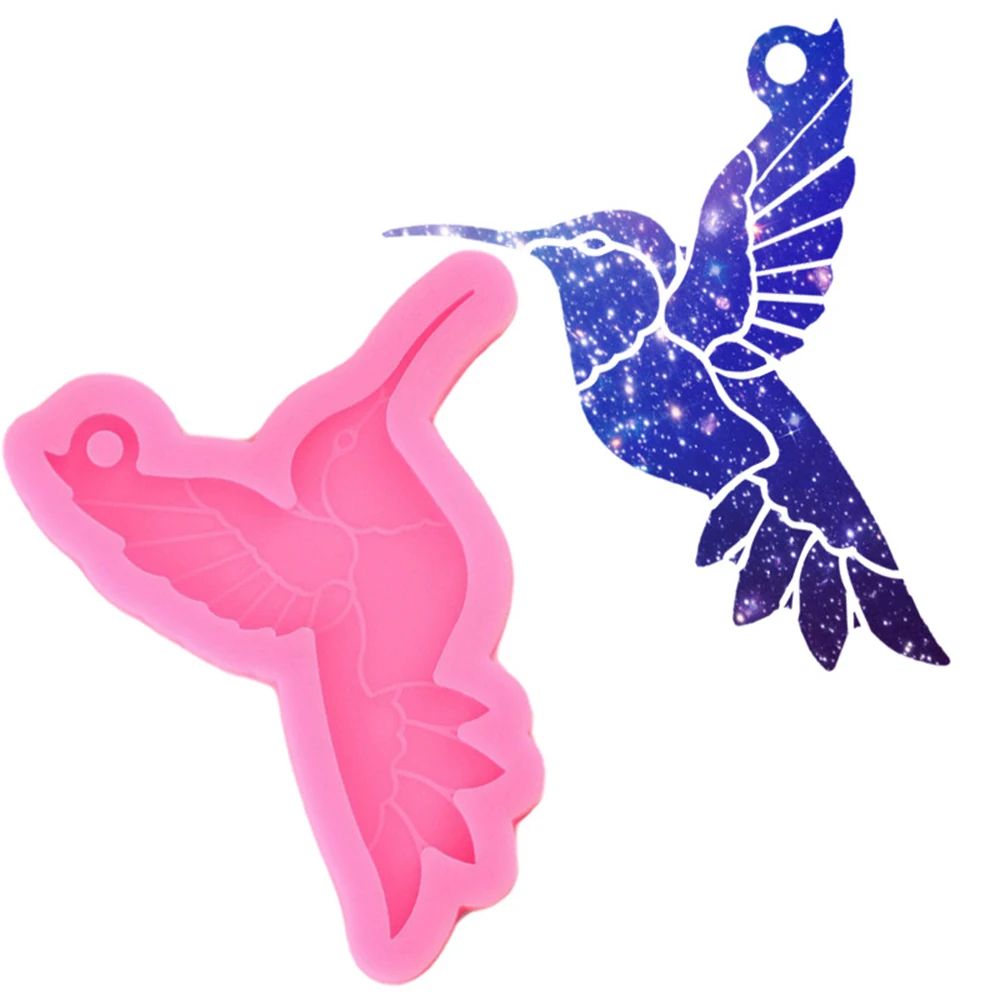 

Hummingbird Keychain Silicone Mold Glossy Resin Mold Epoxy Craft Keychain Silicone Moulds Polymer Clay DIY Jewelry Making