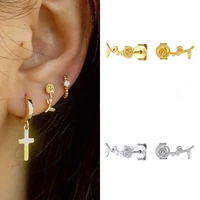 crmya silver gold filled stud for women cute romantic rose stud earrings for women korean gold jewelry wholesale