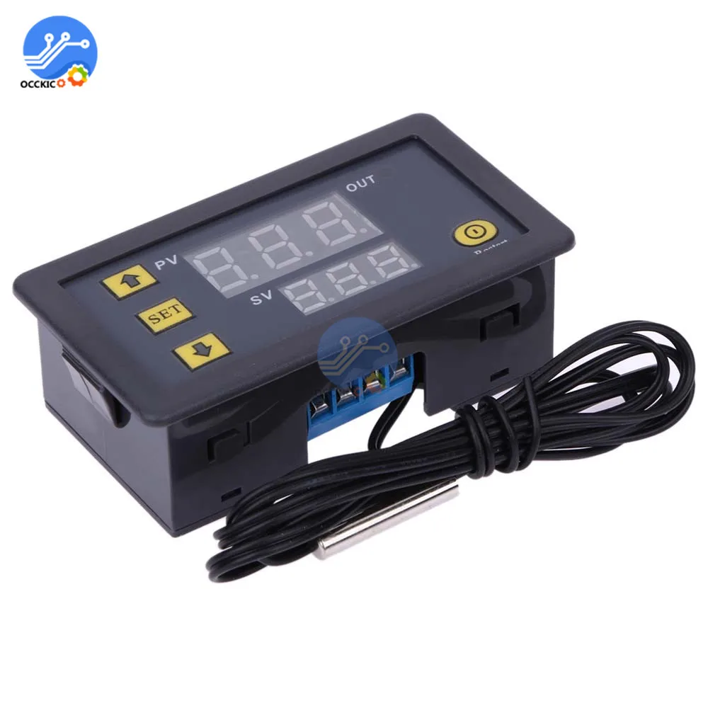 W3230 DC 12V цифровой контроллер температуры красный и синий дисплей 20A 55 120 градусов