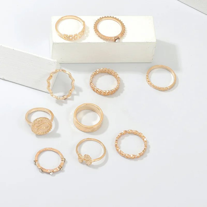 10 шт./партия Богемские кольца в ретро стиле со змеиным рисунком волна стрелка с