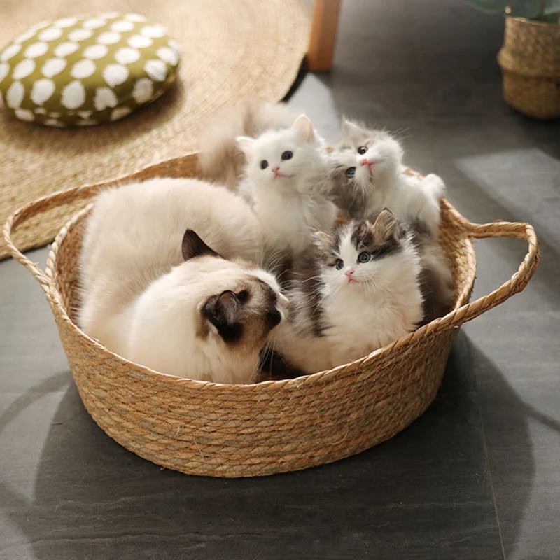 Кровать для кошек из ротанга Всесезонная универсальная кровать летнее крутое