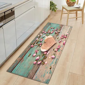 home kitchen floor mat carpet wood grain entrance door mat rugs non slip flannel carpets for bedroom living room bathroom free global shipping