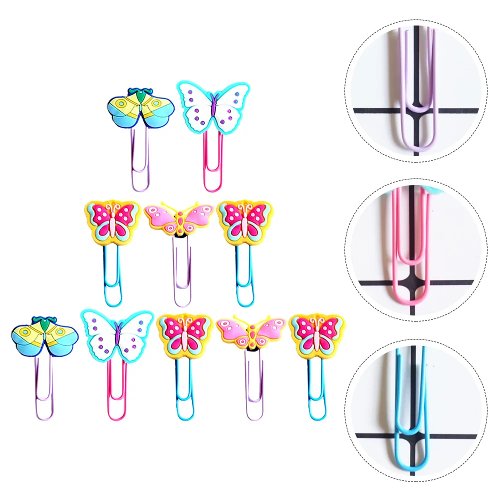 

20PCS Cartoon Butterflies Paper Clips Book Marker Book Marker Set
