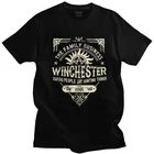 Мужская деловая футболка братья-Винчестеры, уличная одежда с коротким рукавом, модная футболка из сериала Supernatural, хлопковая футболка