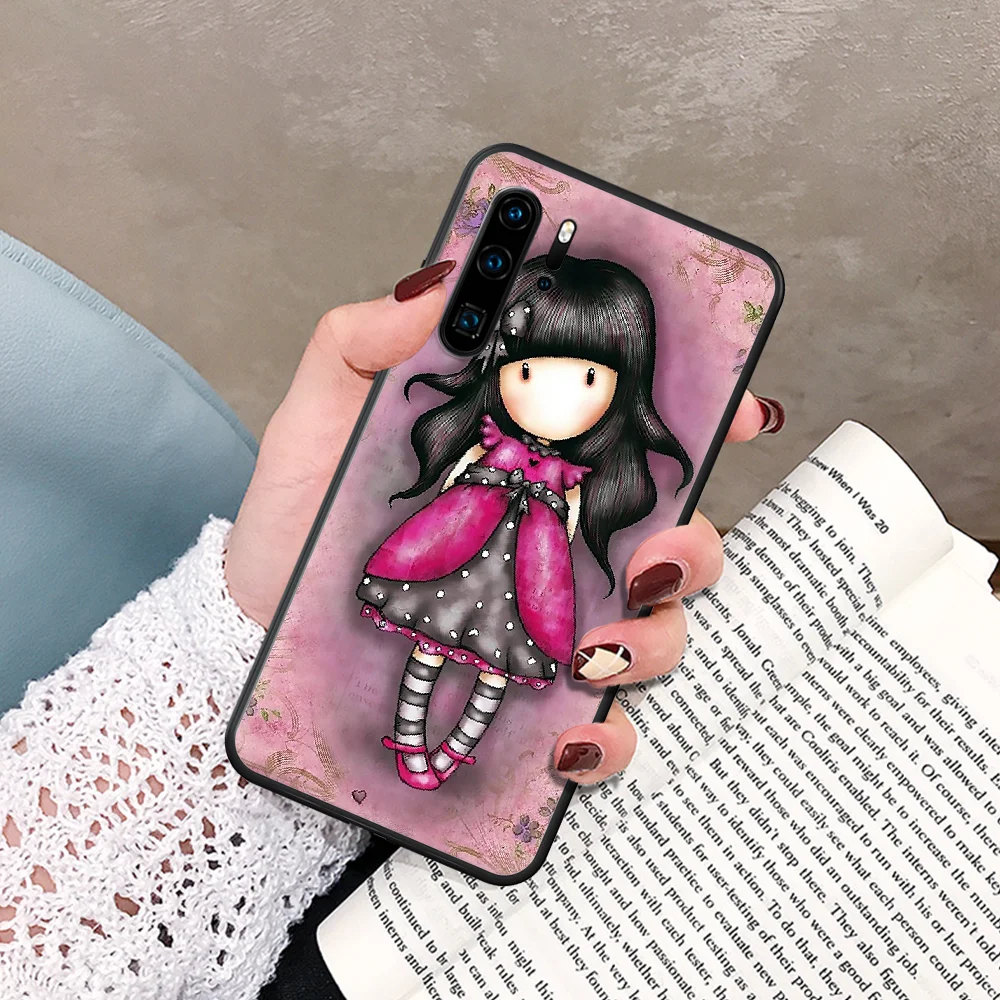 

Cartoon Lovely Santoro Gorjuss Phone Case For Huawei P Mate Smart 10 20 30 40 Lite Z 2019 Pro black Waterproof Painting Shell