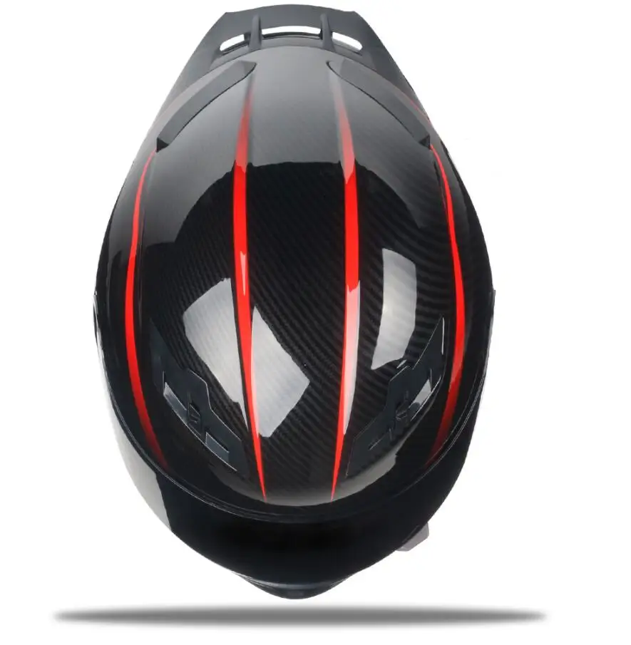 Мотоциклетный шлем полнолицевой из углеродного волокна в горошек для езды по