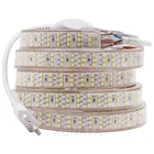 Светодиодная трехрядная лента 276, гибкая Водонепроницаемая лампа 220 В 2835 с евровилкой, для домашних праздничных украшений, светодиодовм