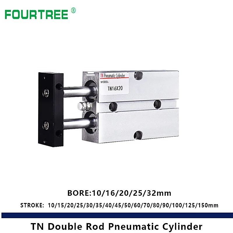Двойной пневматический цилиндр типа TN из алюминиевого сплава 10 16 20 25 32 мм
