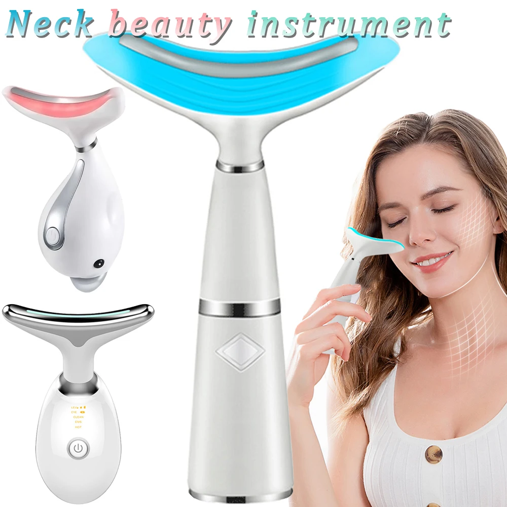 

Neck and Face Lifting Device 3 Colors LED Photon Therapy IPL Vibration Skin Tighten Reduce Double Chin Wrinkle Remove Massager