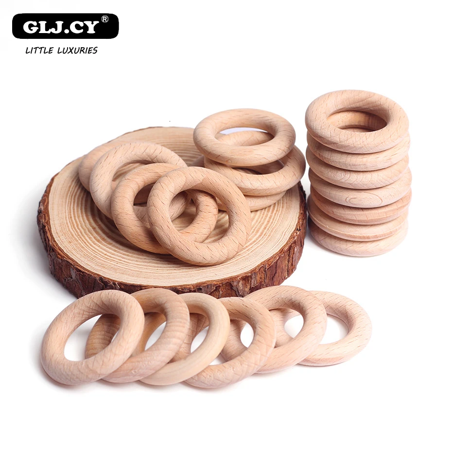 Прорезыватель для зубов из натурального дерева 10 шт. кольца нетоксичные здоровые