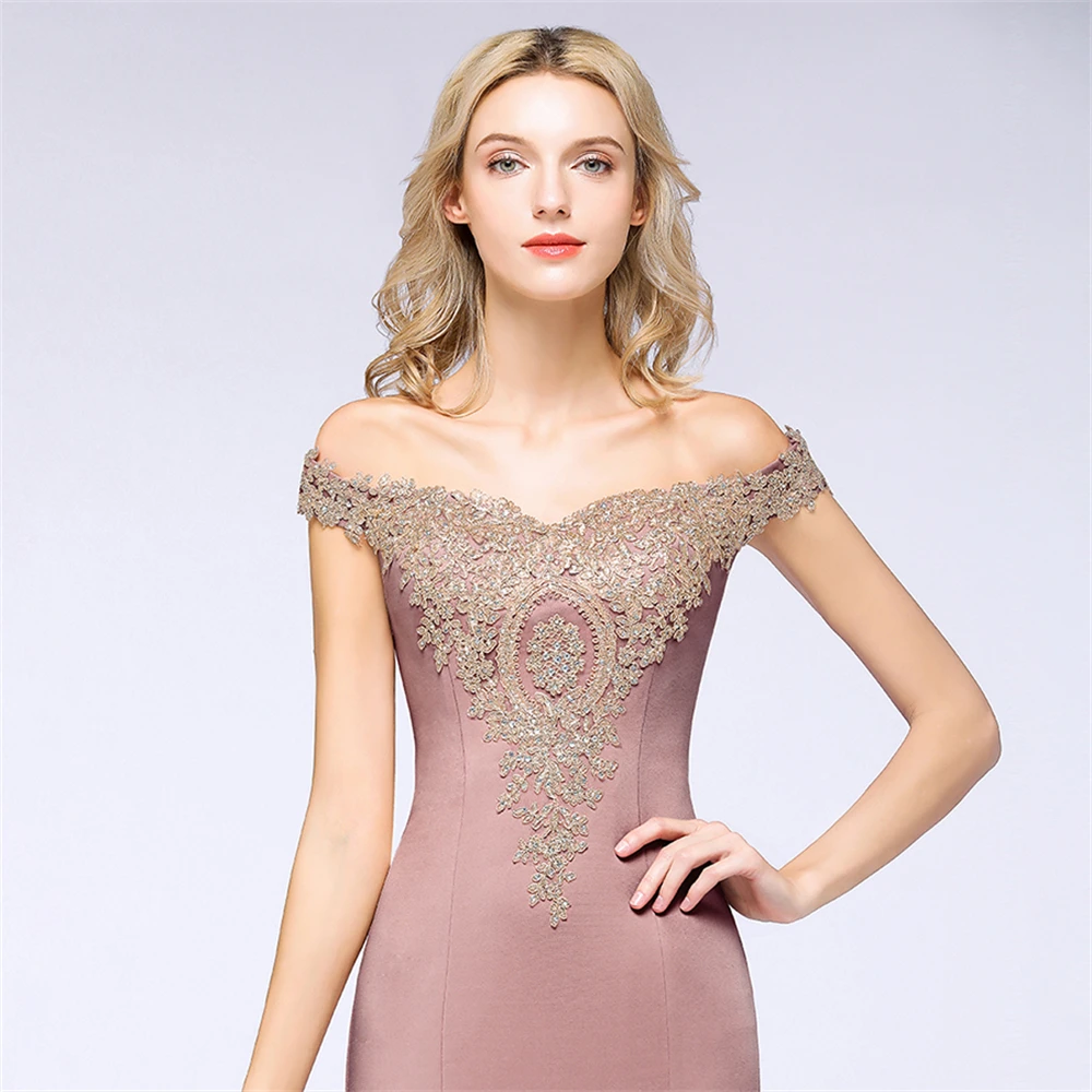 Женское длинное вечернее платье-русалка розовое элегантное кружевное платье без