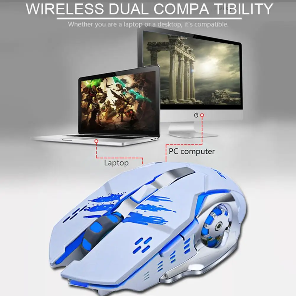 Горячая распродажа! Тихая мышь игровая Беспроводной Мышь 2 4 ГГц 2000 Точек на дюйм