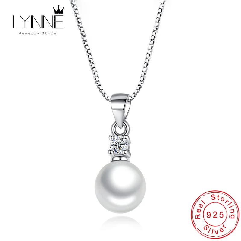 Женское ожерелье с пресноводным жемчугом циркониевое кулоном из стерлингового