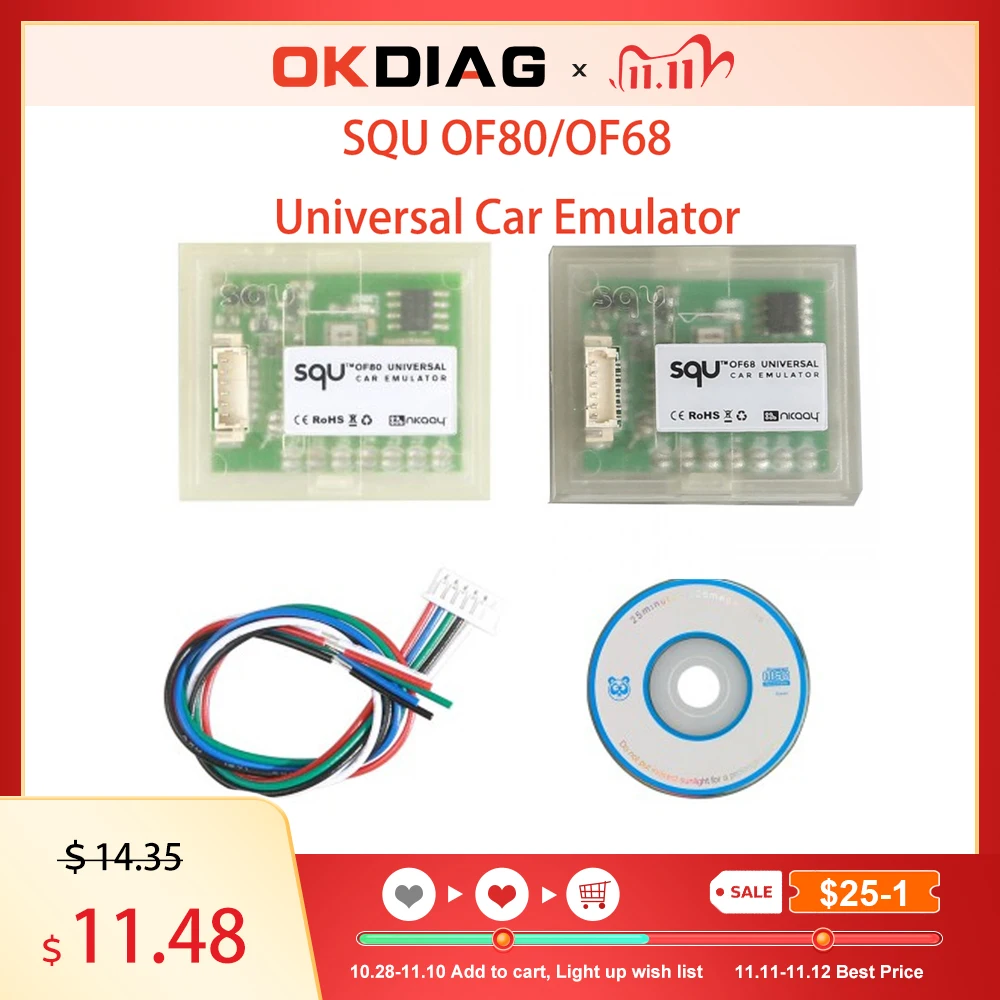 

SQU OF80/OF68 Universal Emulator Signal Reset Immo Programs Place ESL Diagnostic Seat Occupancy Sensor OBD2 ECU Programmer Tool