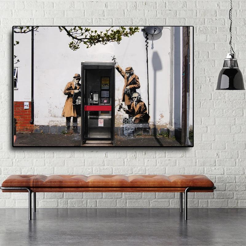 

Spies Booth Street Graffiti Canvas Painting Print Living Room Home Decoration Modern Wall Art Oil Painting Poster Salon Pictures