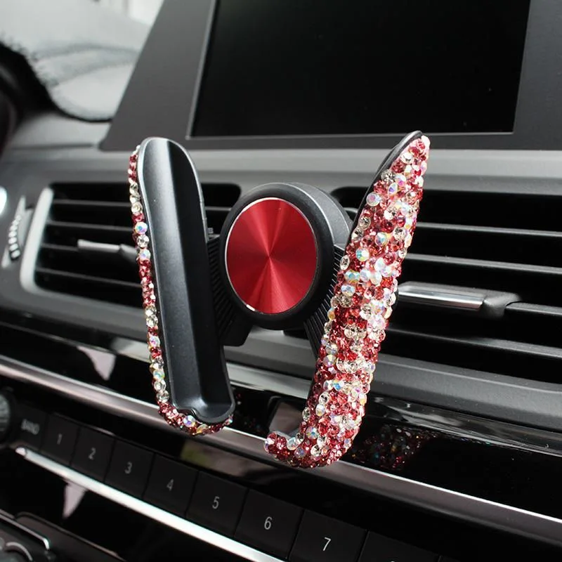 

1 Pcs Universal Car Phone Holder Bling Glitter Car Air Vent Mobile Phone Holder for Women Auto Storage Interior Accessories