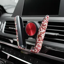 1 Pcs Universal Car Phone Holder Bling Glitter Car Air Vent Mobile Phone Holder for Women Auto Storage Interior Accessories