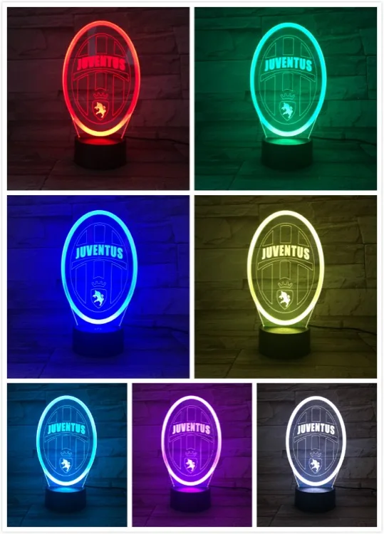 

Acrylic 3D Desk Lamp USB Powered Night Light LED Soccer Club Logo Nightlight Cool Football Fans Gift Teenagers Bluetooth Base