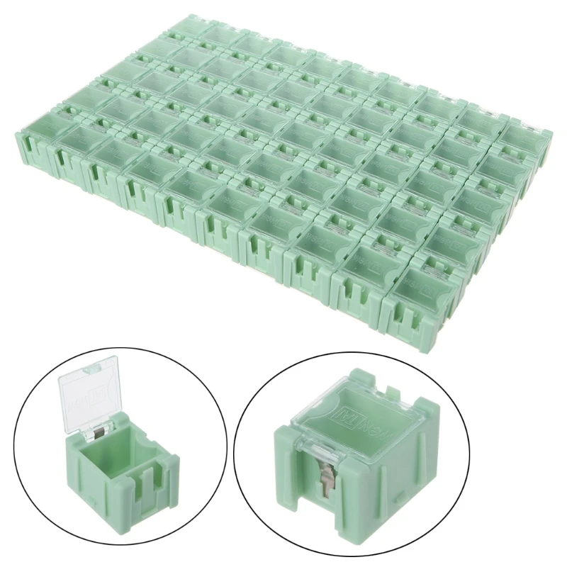

50 Pcs/Set SMD SMT Electronic Component Container Mini Storage Boxes Kit Smd Box With Transparent Lids