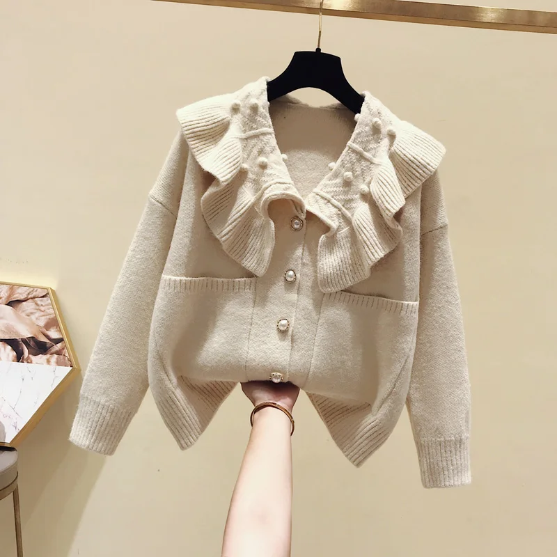 Новый осенне-зимний милый кардиган с большими карманами для студентов свитер