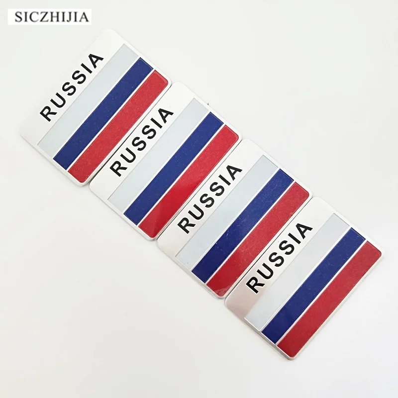 3D стикер для автомобиля из алюминиевого сплава с русским флагом Nissan Teana X-Trail Qashqai