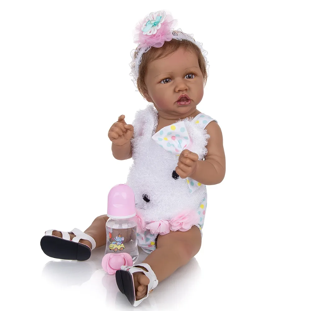Poupee Noire Realiste Pour Bebe Fille 22 Pouces Jouet Adorable Idee Cadeau D Anniversaire 42 Off
