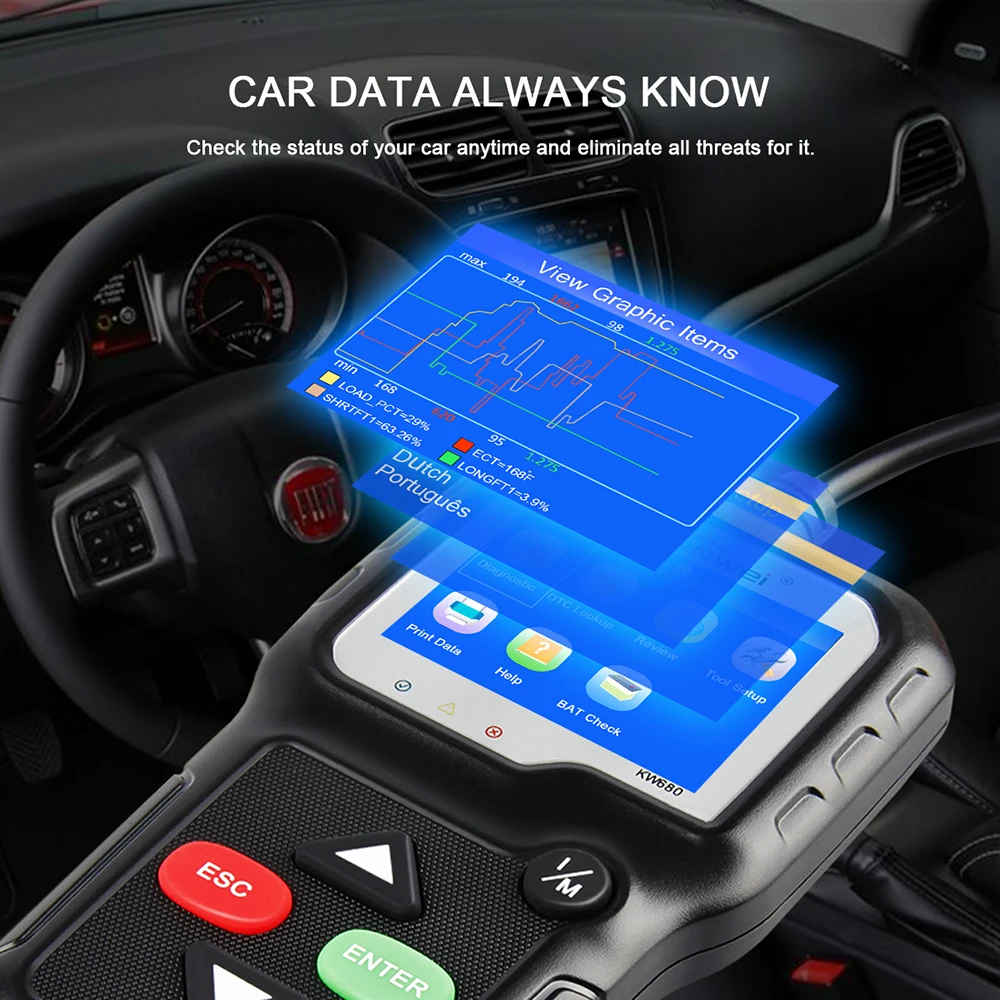 Автомобильный диагностический сканер KONNWEI KW680S OBD2 инструмент для диагностики
