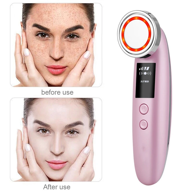 

LED RF Photon Therapy Facial Skin Lifting Rejuvenation Vibration Device Machine EMS Ion Microcurrent Mesotherapy Massager