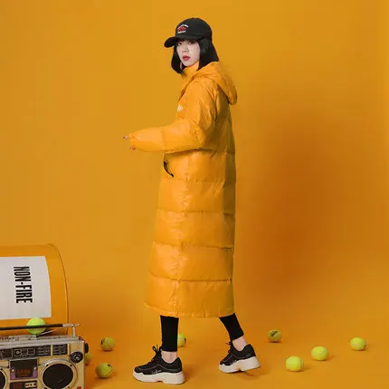 yellow No zipper Зимнее пальто Женская хлопковая куртка новая длинная пуховая хлопковая верхняя одежда однотонная куртка с капюшоном модная утолщенная теплая парка куртка - Цвет: yellow No zipper