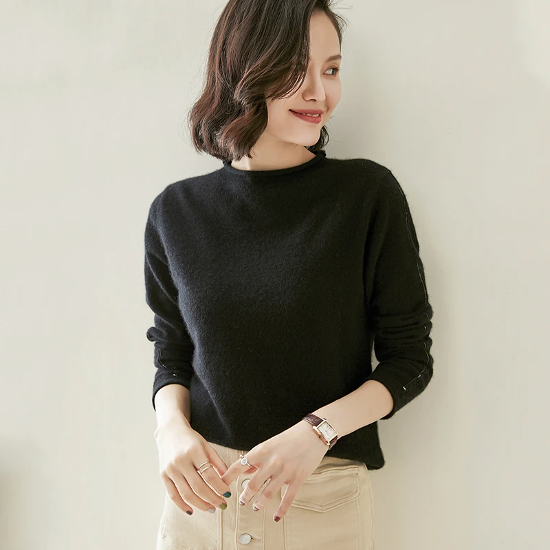 adishree 2020 woman winter 100% Cashmere sweaters autumn knitted Pullovers High Quality Warm Female thickening Turtleneck